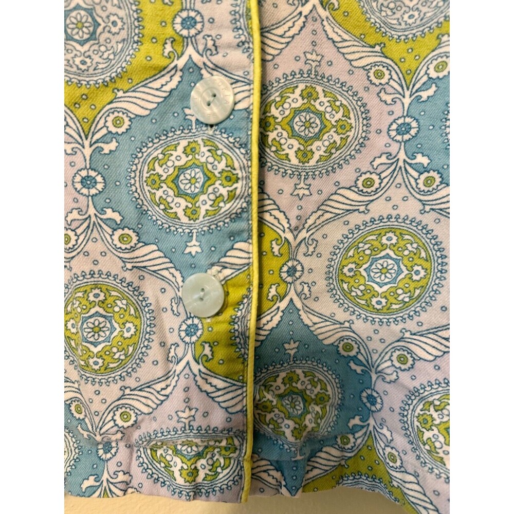 Victoria Secret Pajama Set Size Small Paisley Print Lime Green/Blue - Picture 6 of 16